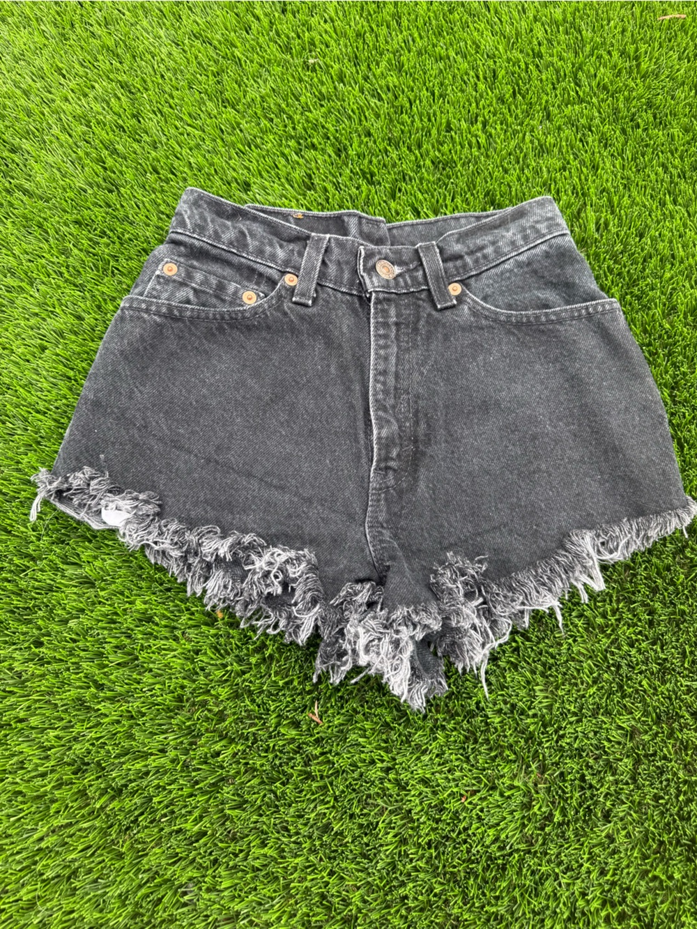 Vintage Levi’s 512 black denim cutoff shorts
